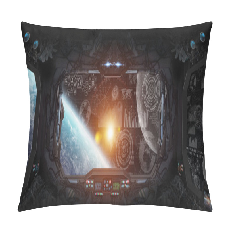 Personality  View Of Planet Earth From Inside A Space Station Elements Of This Image Furnished By NASA Pillow Covers