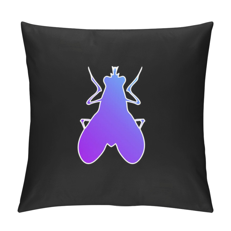 Personality  Blow Fly Insect Shape Blue Gradient Vector Icon Pillow Covers