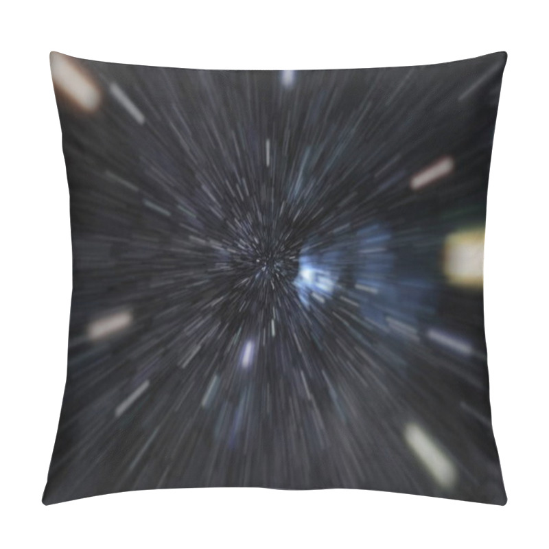 Personality  Abstract Of Warp Or Hyperspace Motion In Blue Star Trail. Pillow Covers