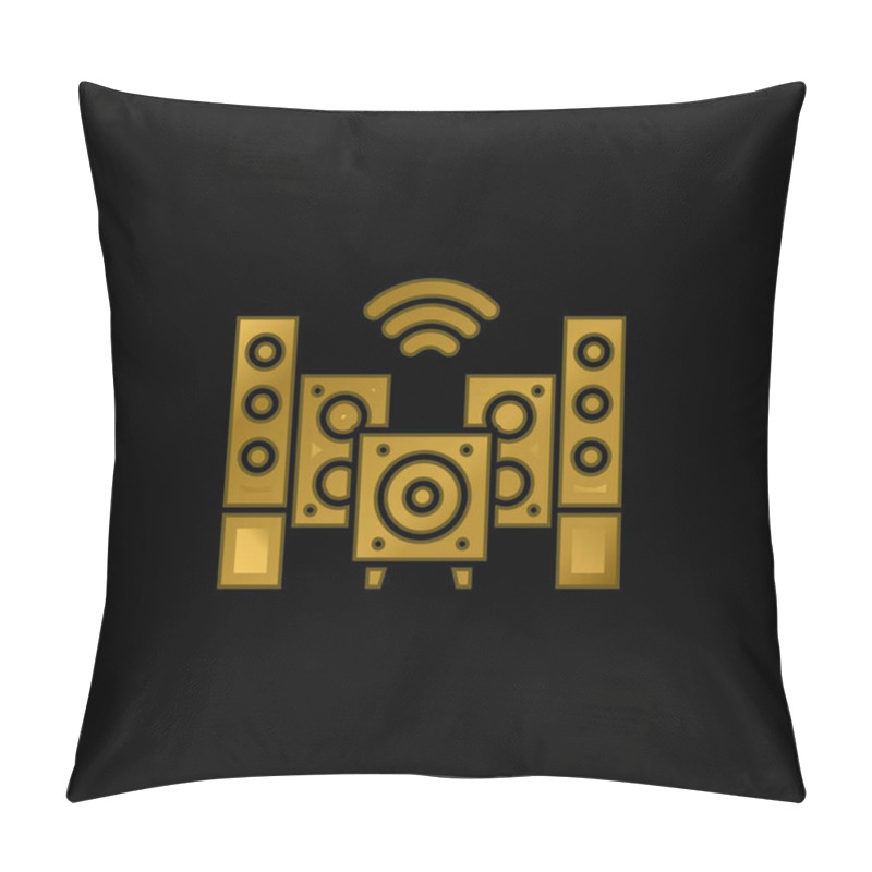 Personality  Audio Gold Plated Metalic Icon Or Logo Vector Pillow Covers