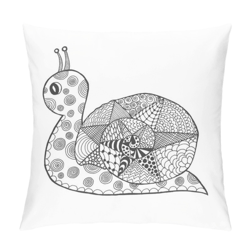 Personality  Zentangle Stylized Snail Pillow Covers