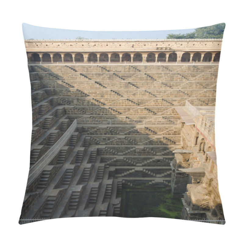 Personality  Chand Baori Stepwell In Abhaneri Village, Rajasthan Pillow Covers