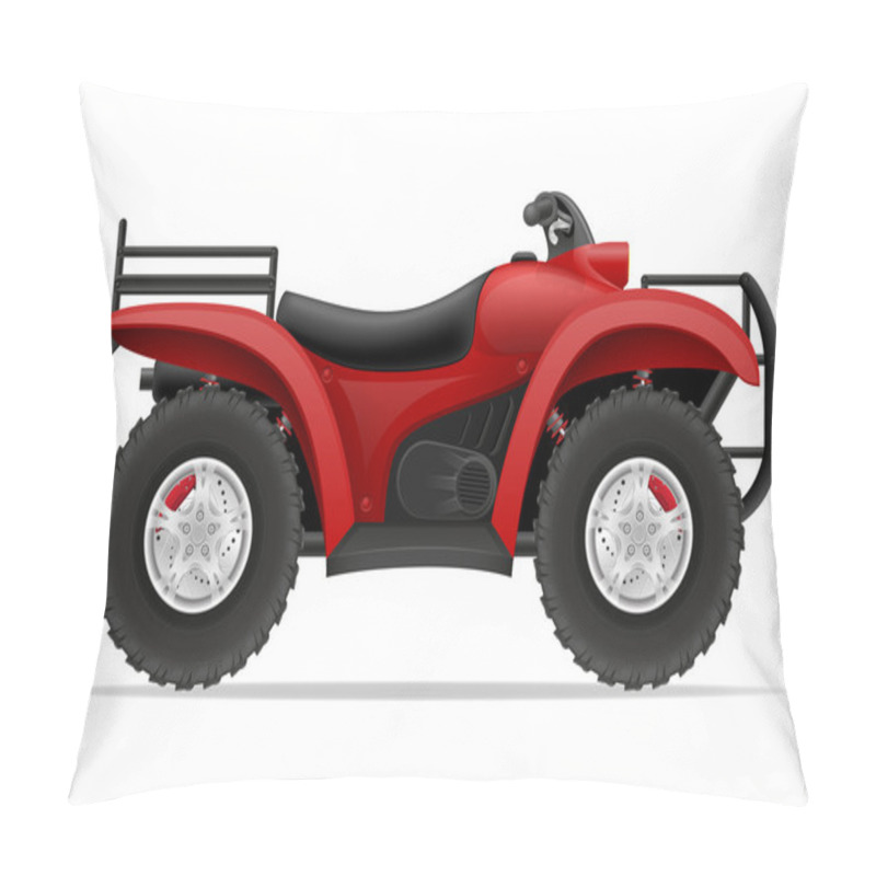 Personality  Atv Motorcycle On Four Wheels Off Roads Vector Illustration Pillow Covers