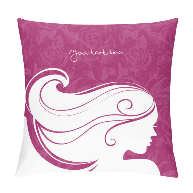 Personality  Background With Beautiful Girl Silhouette Pillow Covers