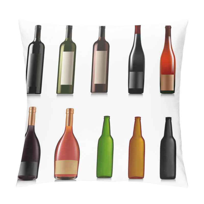 Personality  Set Of Different Bottles. Vector Illustration. Pillow Covers