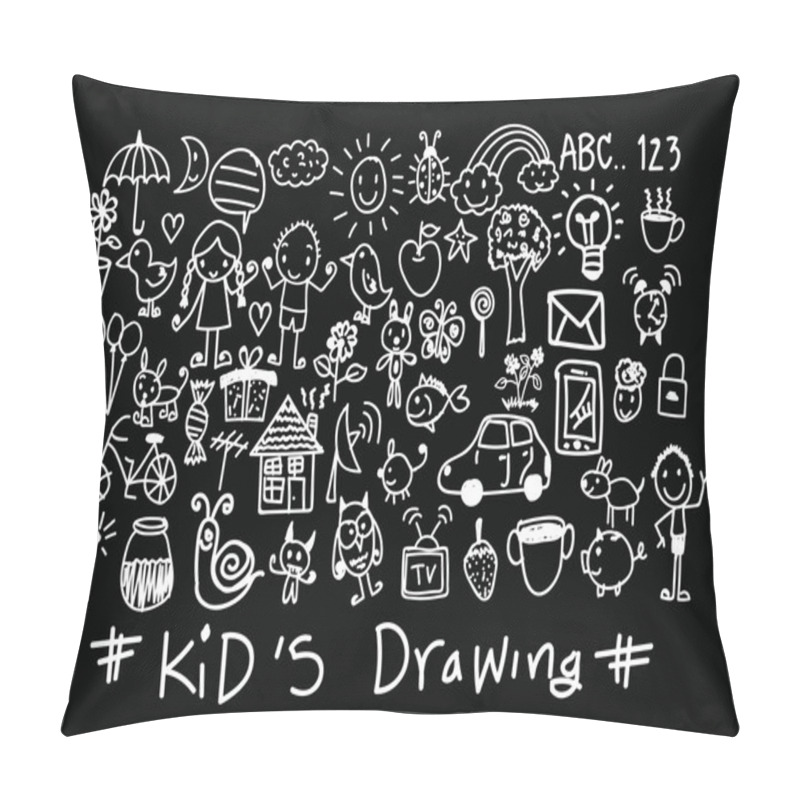 Personality  Kids And Children's Hand Drawings  Pillow Covers