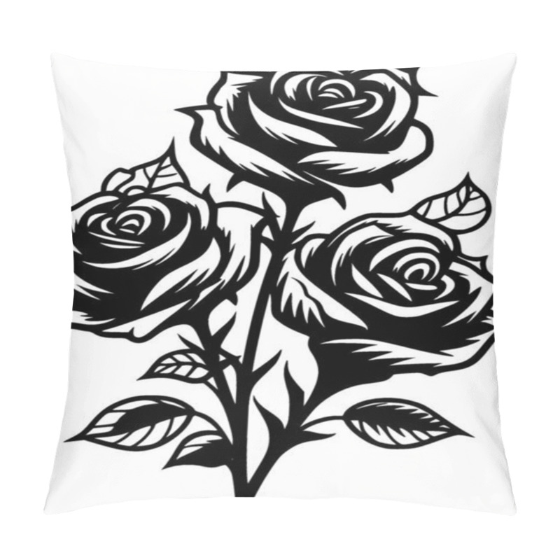 Personality  Roses - Minimalist And Flat Logo - Vector Illustration Pillow Covers