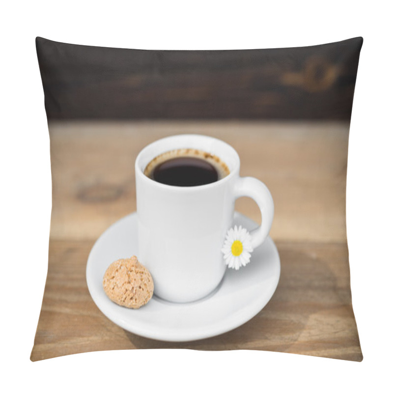 Personality  Black Coffee With Biscotti Pillow Covers