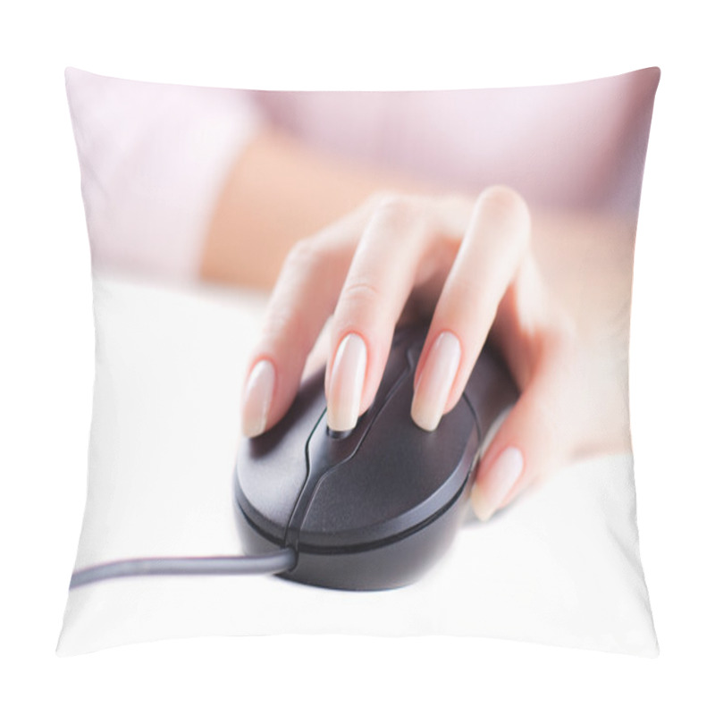 Personality  Female Hand On Computer Mouse Pillow Covers