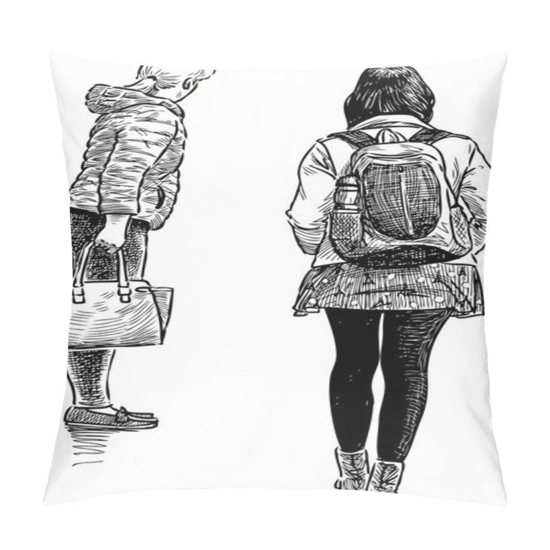 Personality  Casual Girls On The City Street Pillow Covers