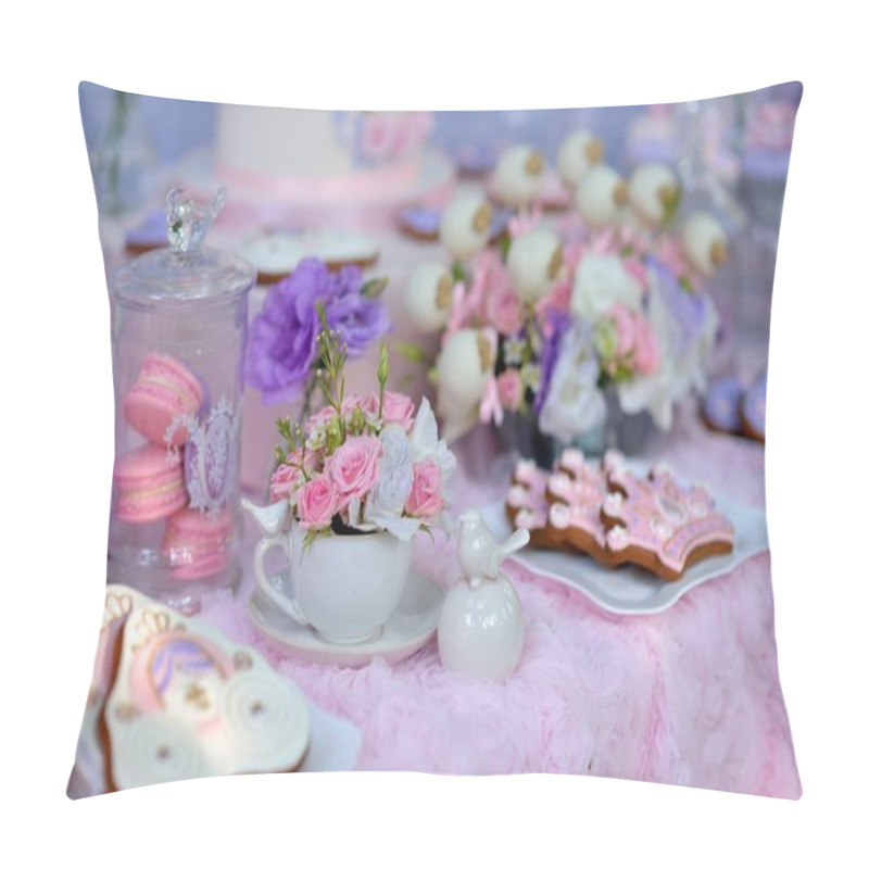 Personality  Table With Flowers And A Dessert Pillow Covers