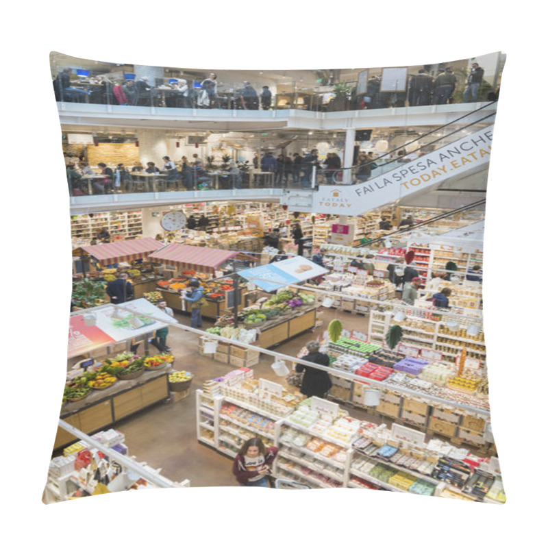 Personality  Eataly Is A Chain Supermarket Selling All Products Related To Italian Gastronomy. This Supermarket Is Located In Porta Garibaldi, Milan Pillow Covers