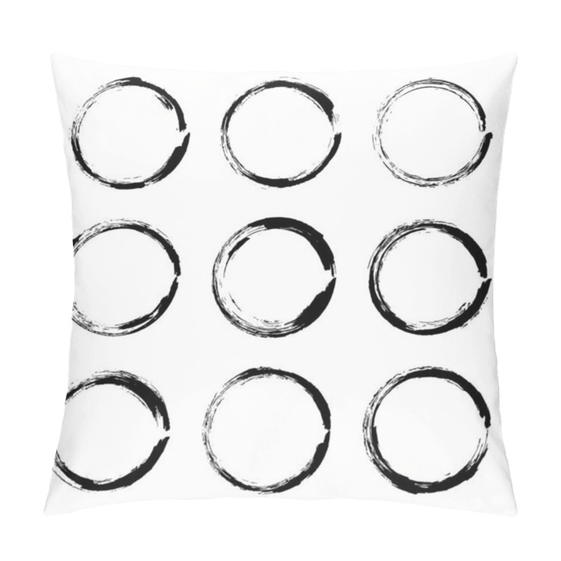 Personality  Set Hand Drawn Circle Frame. Pillow Covers