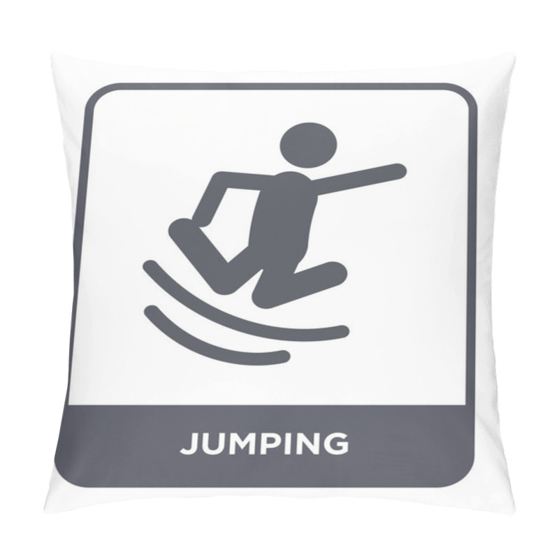 Personality  Jumping Icon In Trendy Design Style. Jumping Icon Isolated On White Background. Jumping Vector Icon Simple And Modern Flat Symbol. Pillow Covers