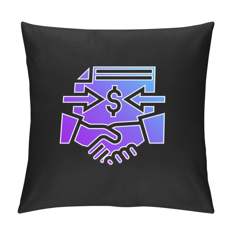 Personality  Agreement Blue Gradient Vector Icon Pillow Covers