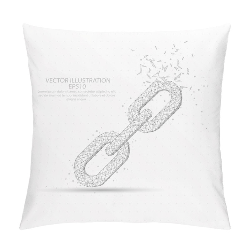 Personality  Iron Chain Link Mark Point, Abstract Mesh Line And Composition Digitally Drawn Starry Sky Or Space In The Form Of Broken A Part Triangle Shape And Scattered Dots Low Poly Wire Frame. Pillow Covers