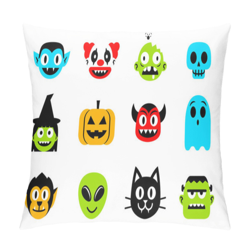 Personality  Cartoon Set Of Halloween Monsters Isolated Pillow Covers