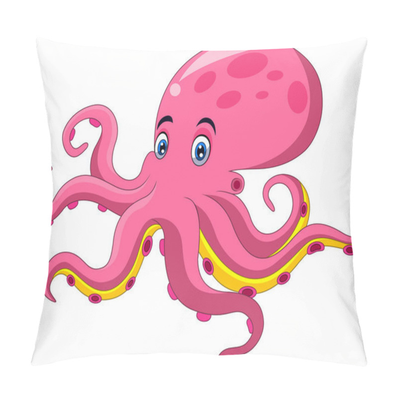 Personality  Cute Octopus Cartoon On White Background Pillow Covers