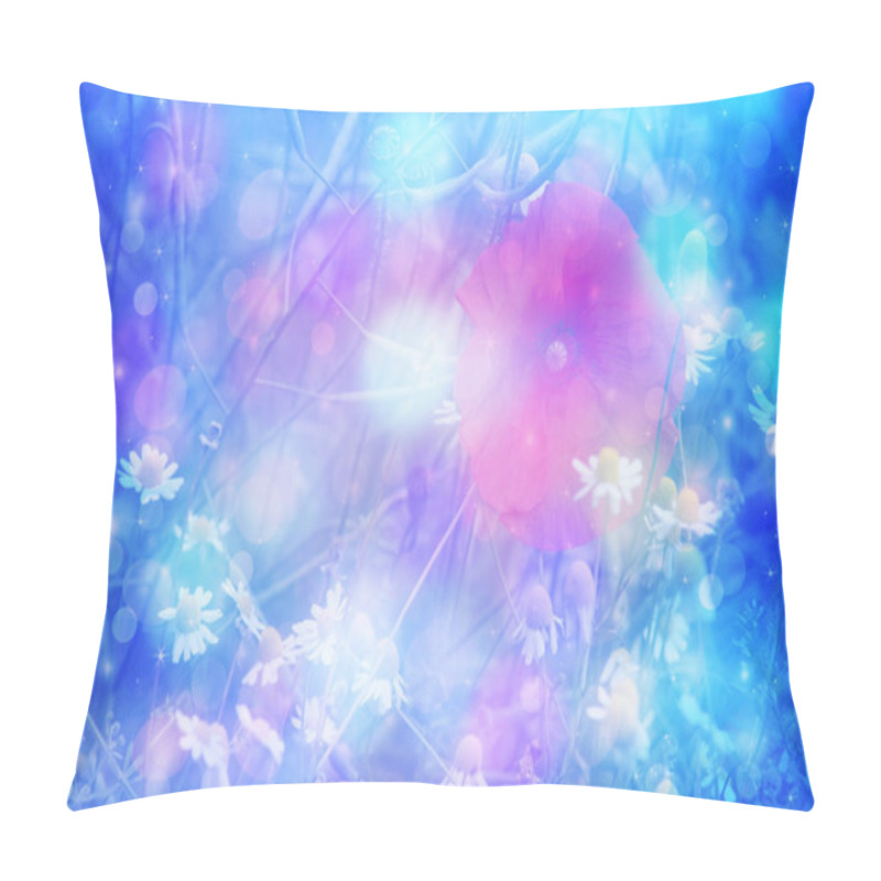 Personality  Dreamy Artistic Poppies With Bokeh Lights Pillow Covers