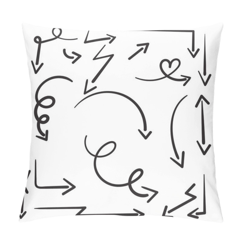 Personality  Doodle Arrow Collection Hand Drawn Style Pillow Covers