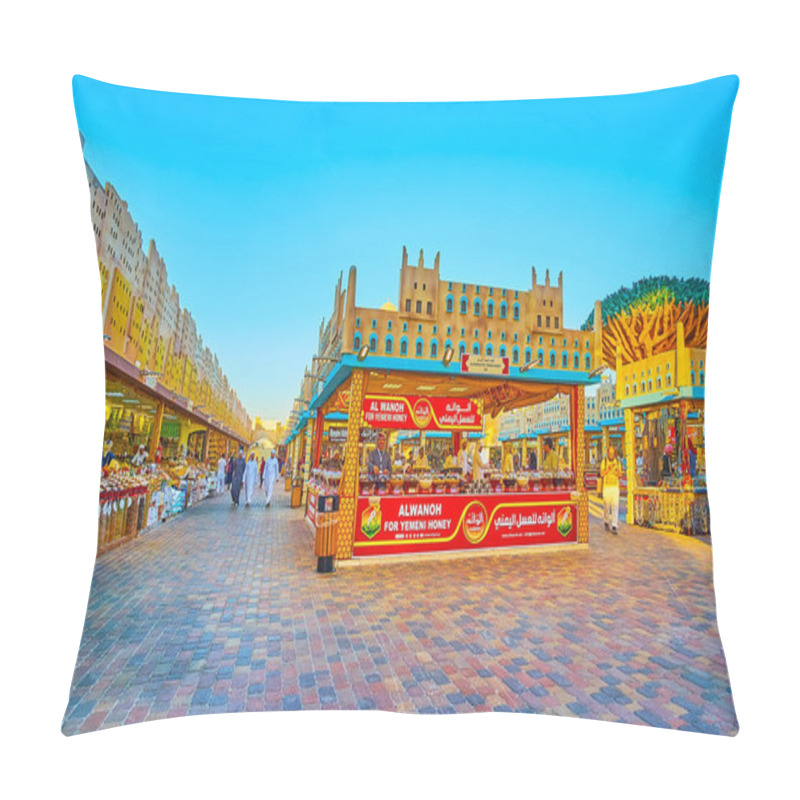 Personality  DUBAI, UAE - MARCH 5, 2020: Visit Yemen Pavilion Of Global Village Dubai, Choose Local Souvenirs, Foods And Other Traditional Goods, On March 5 In Dubai Pillow Covers