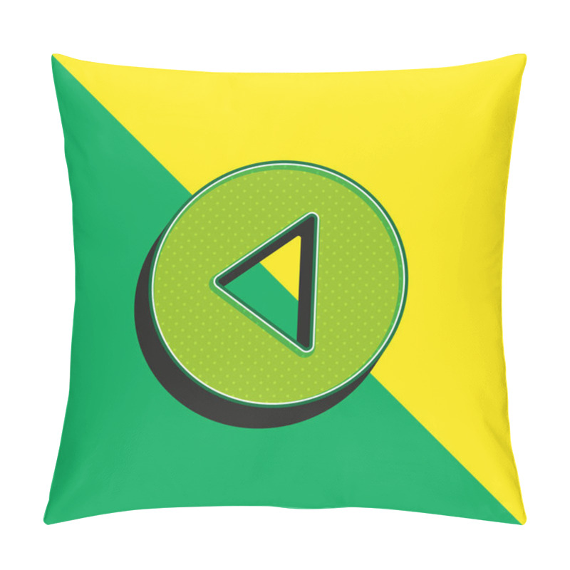 Personality  Back Left Arrow Circular Button Green And Yellow Modern 3d Vector Icon Logo Pillow Covers