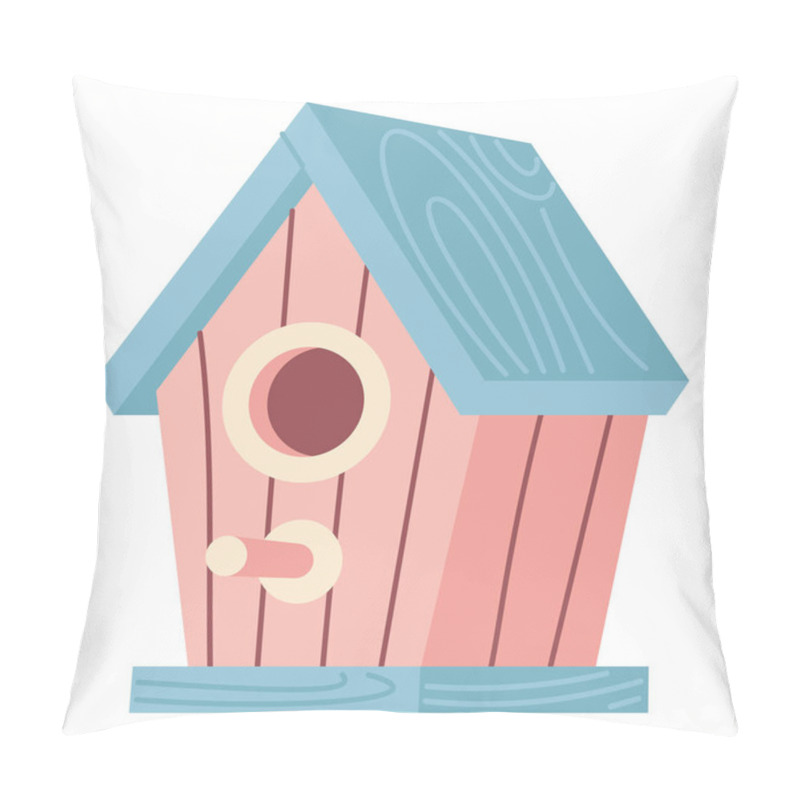 Personality  Bird House, Hand Drawn Vector Illustration Pillow Covers