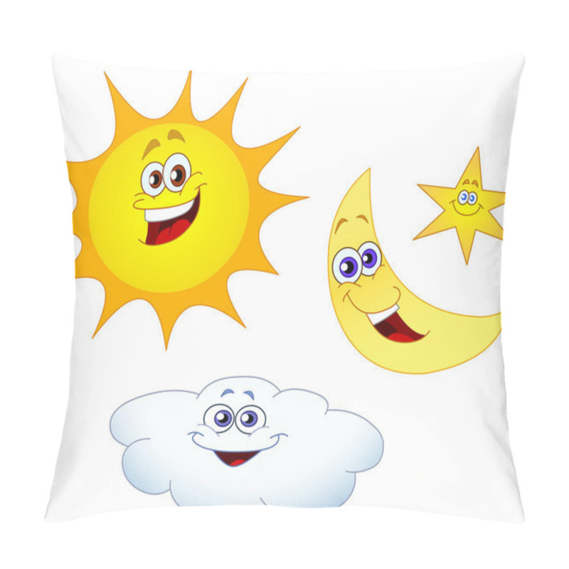 Personality  Sun Moon Star And Cloud Pillow Covers