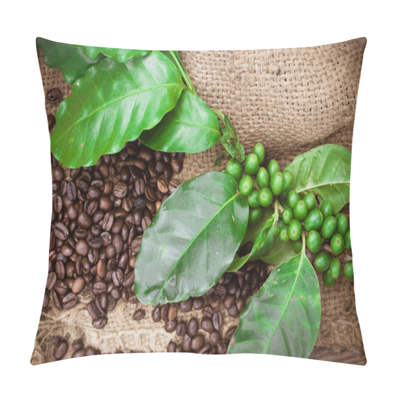 Personality  Fresh Coffee Beans On Wood Background Pillow Covers