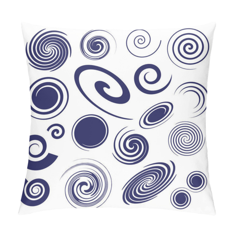 Personality  Set Of Different Vector Spiral Design Elements Isolated Pillow Covers