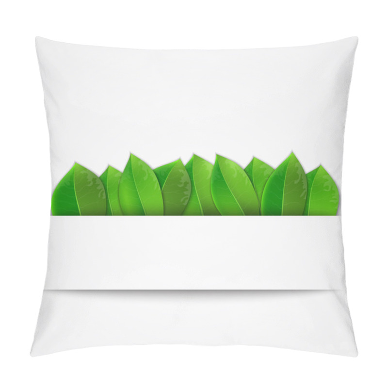 Personality  Green Leaves On A White Background Pillow Covers