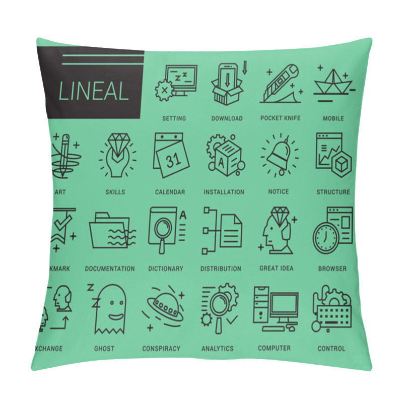 Personality  Line Vector Icons In A Modern Style. Pillow Covers