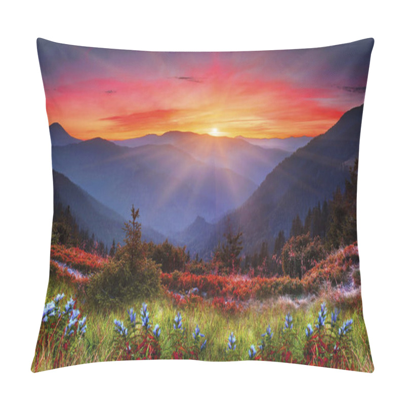 Personality  Beautiful Flowers In The Mountains Pillow Covers