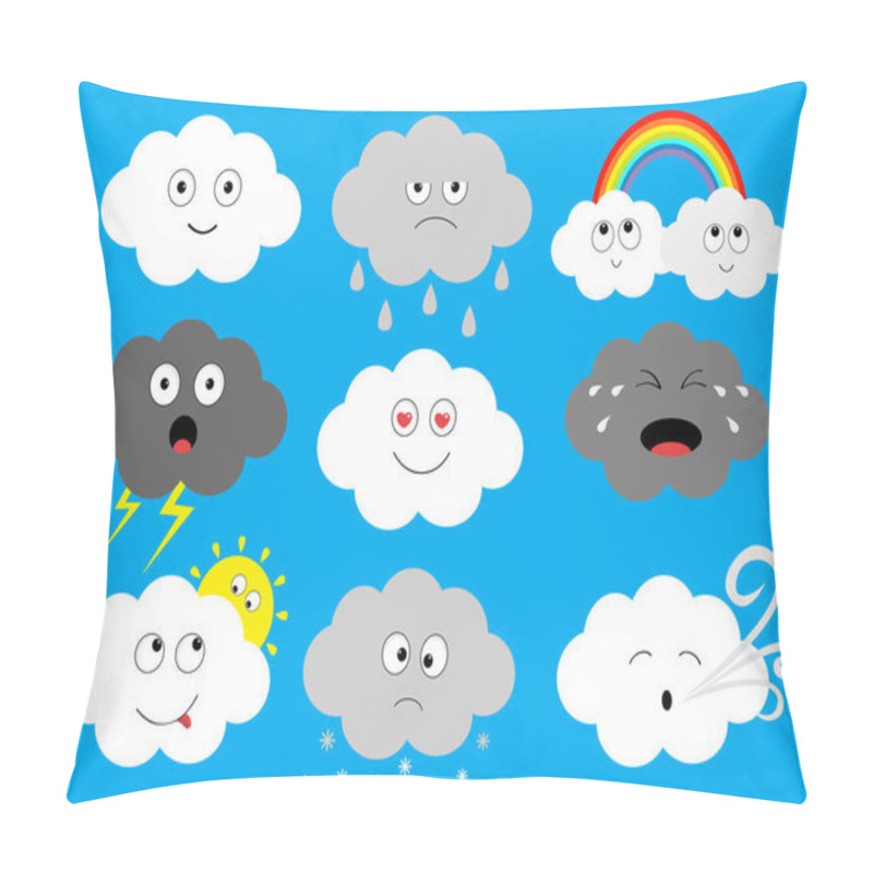 Personality  Cloud Emoji Icon Set   Pillow Covers