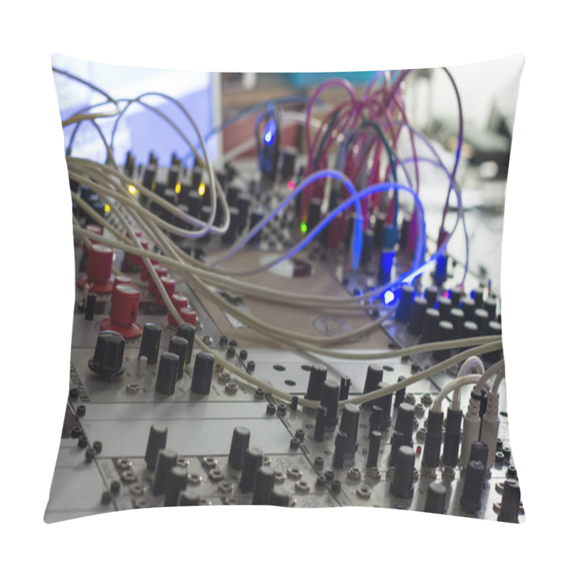 Personality  Modular Synthesizer, Analogue Synth Closeup  Pillow Covers