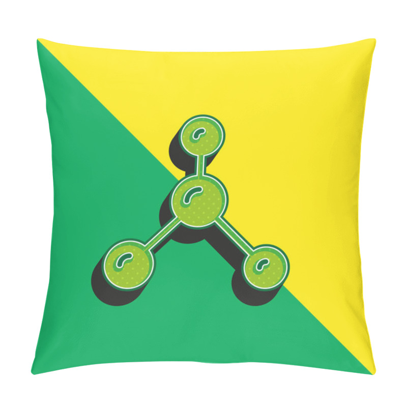 Personality  Atoms Green And Yellow Modern 3d Vector Icon Logo Pillow Covers