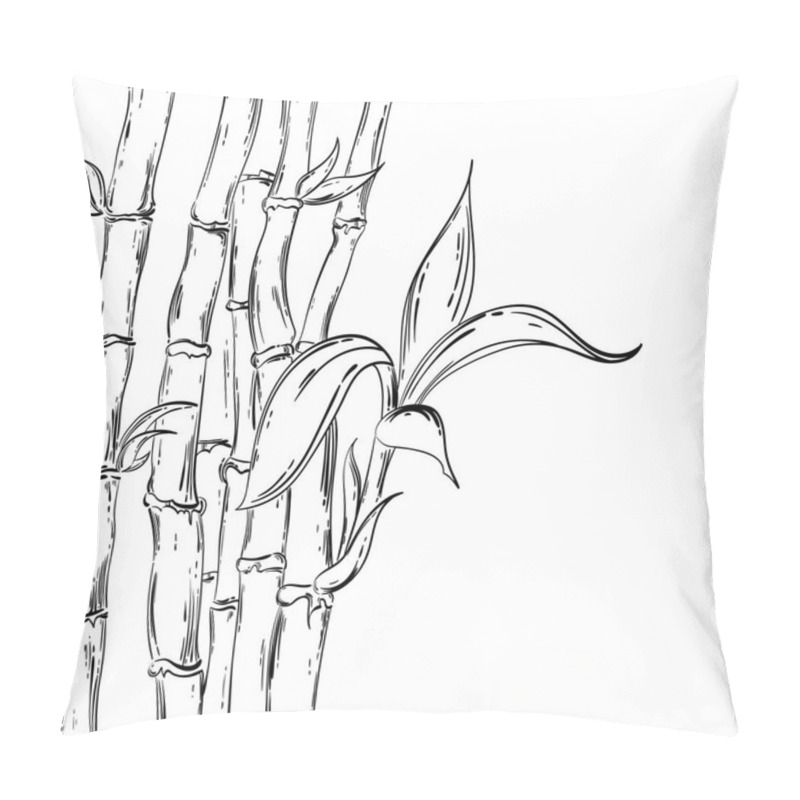 Personality  Vector Abstract Illustration With Bamboo. Pillow Covers