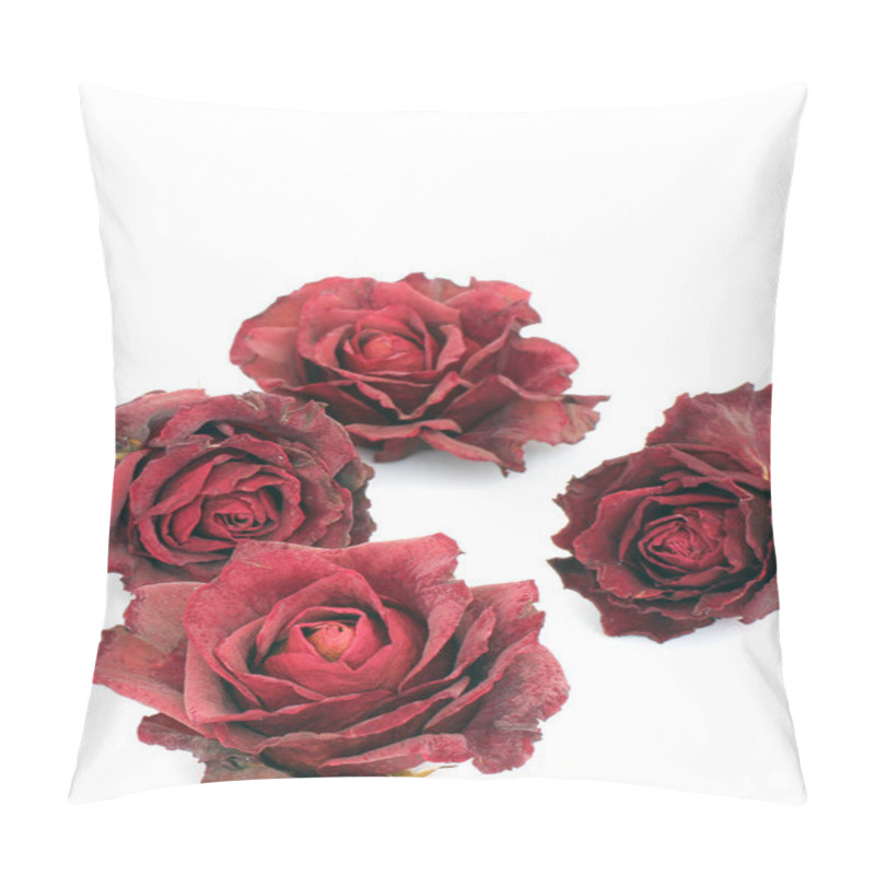 Personality  Dried Roses On A White Background Pillow Covers