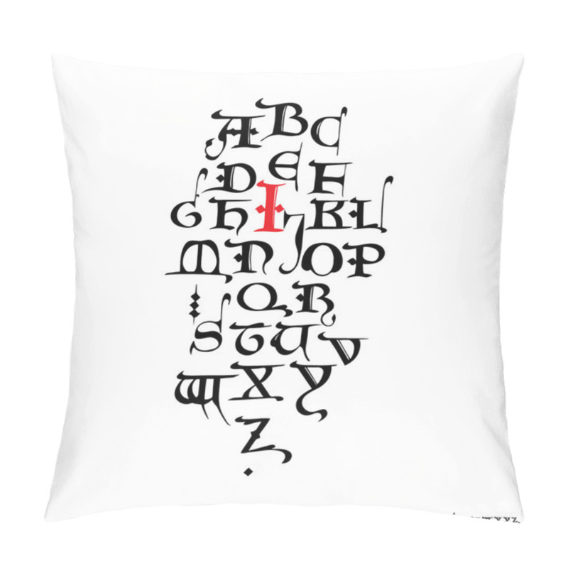 Personality  Vector Alphabet. Hand Drawn Medieval Letters Pillow Covers