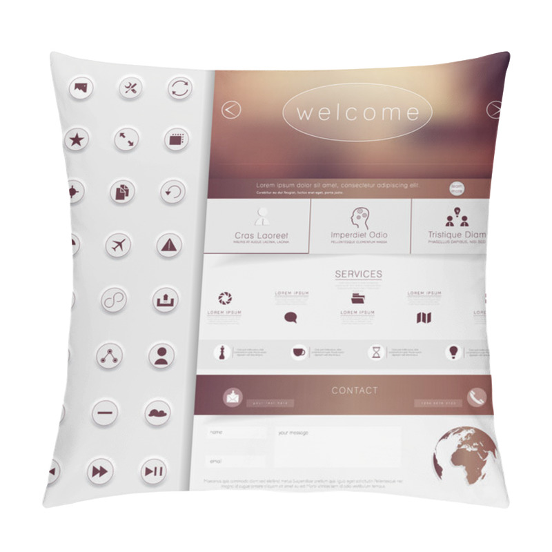 Personality  One Page Website Design Template Pillow Covers