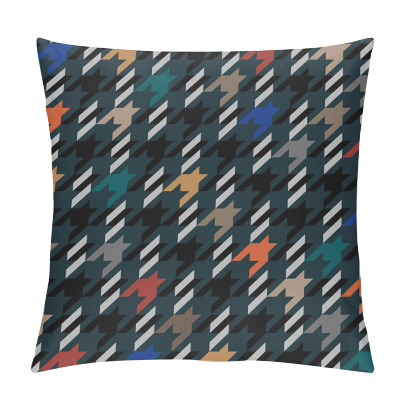 Personality  Seamless Checkered Woolen Pattern And Classical English Hounds Tooth Print. Pillow Covers