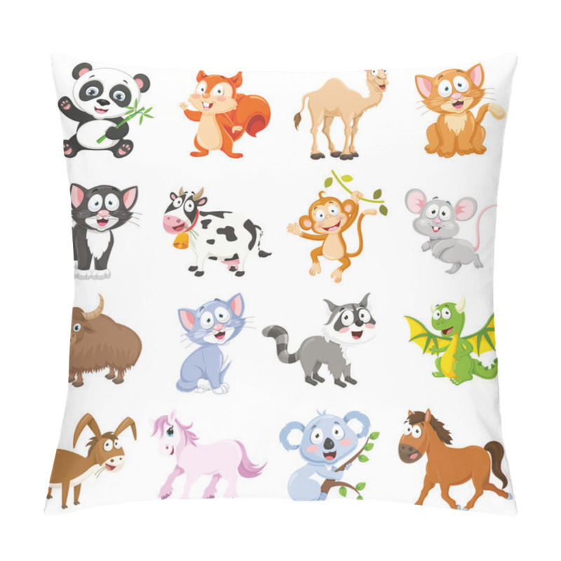 Personality  Vector Illustration Of Cartoon Animals Collection Pillow Covers