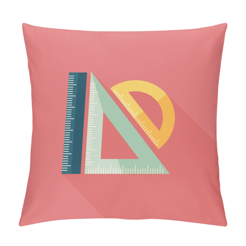 Personality  Ruler Flat Icon With Long Shadow,eps10 Pillow Covers