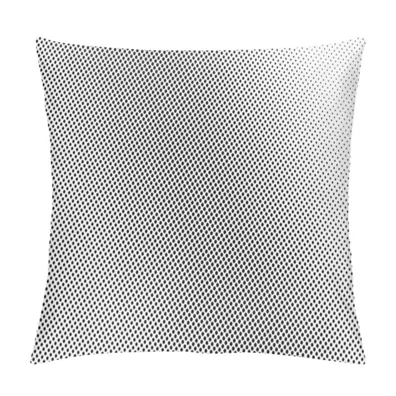 Personality  Black And White Halftone Vector. Diagonal Dotted Gradient. Smooth Dotwork Texture. Retro Overlay With Ink Dot Ornament. Monochrome Halftone Background. Perforated Surface For Vintage Cartoon Design Pillow Covers