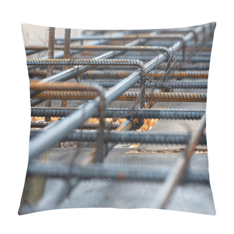 Personality  Construction Site, Preparation For Pouring Concrete, Metal Reinforcement, Graphic Resource, Construction Works  Pillow Covers