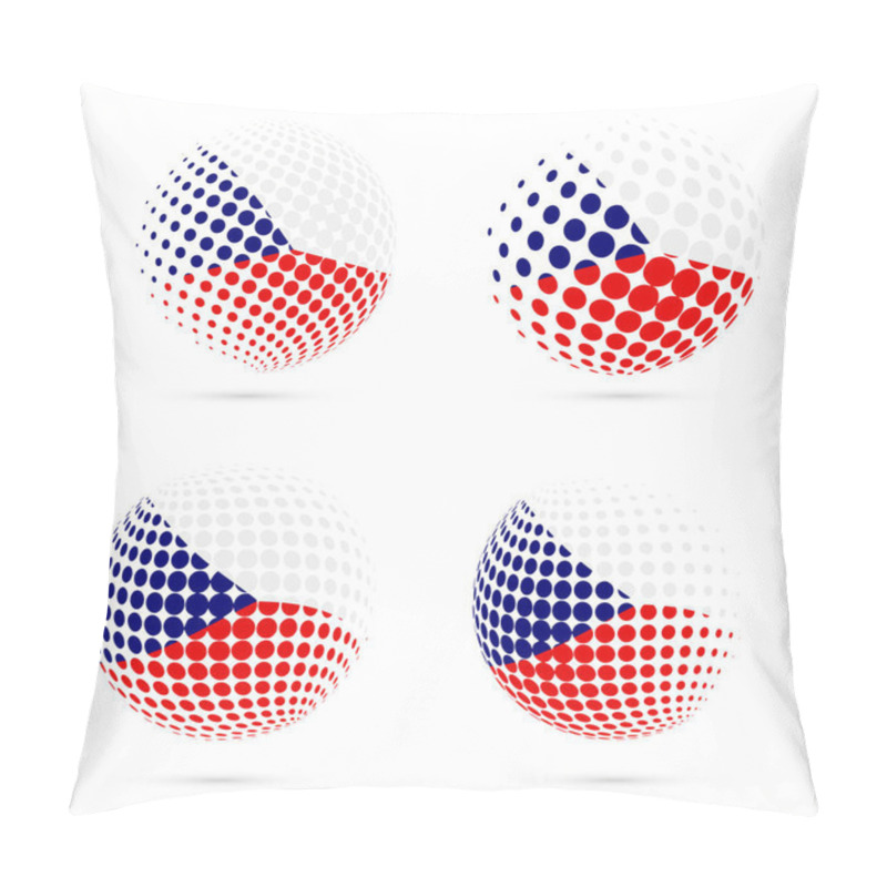 Personality  Czech Republic halftone flag set patriotic vector design 3D halftone sphere in Czech Republic pillow covers