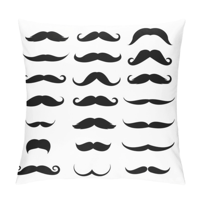 Personality  Mustache Icon Set Vector Pillow Covers