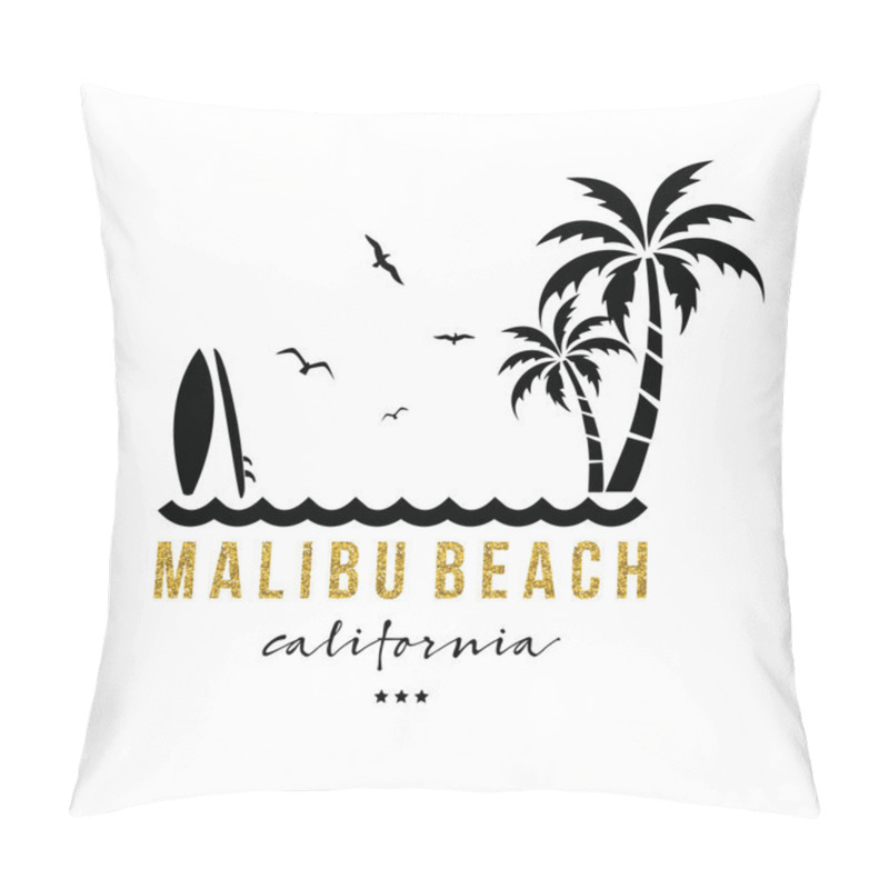 Personality   Surfboards  On Ocean Coast, Label Pillow Covers