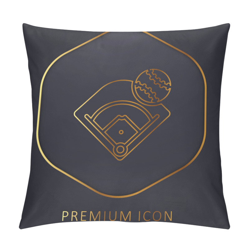 Personality  Baseball Field Golden Line Premium Logo Or Icon Pillow Covers