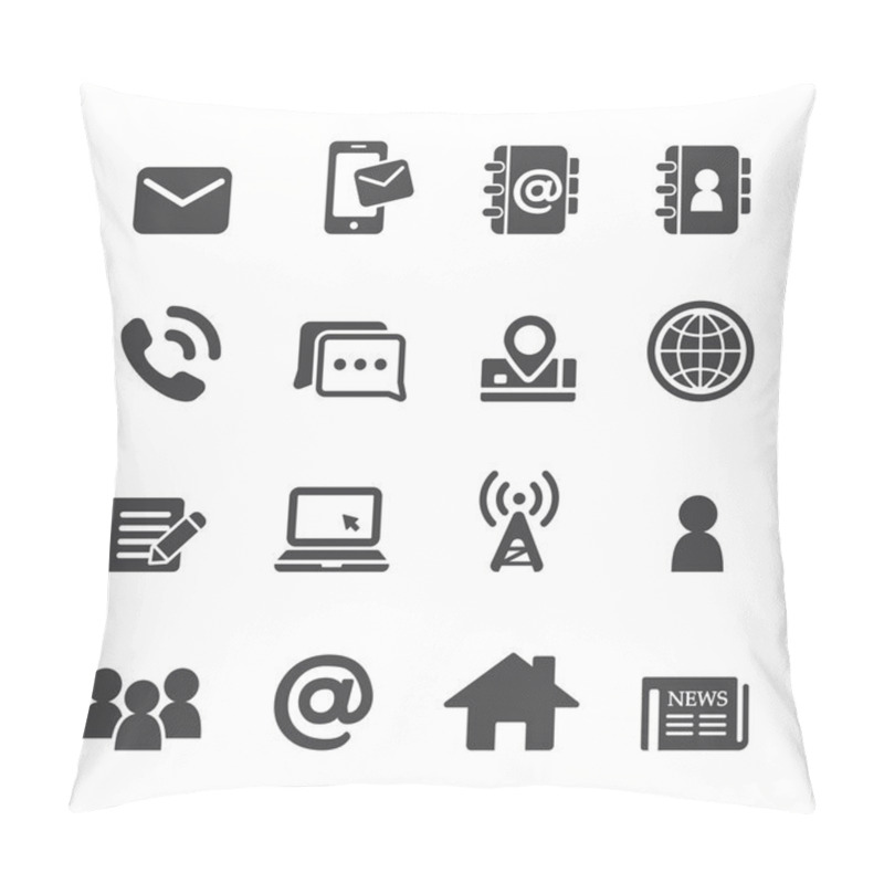 Personality  Contact Icon Set Pillow Covers